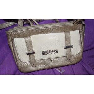 Kenneth Cole Small tan and cream Crossbody Bag